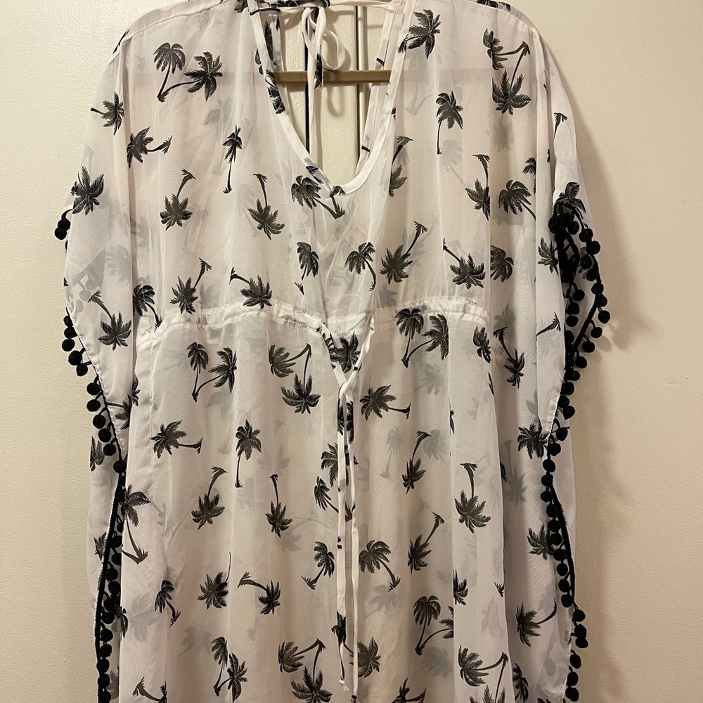 Palm tree beach cover up